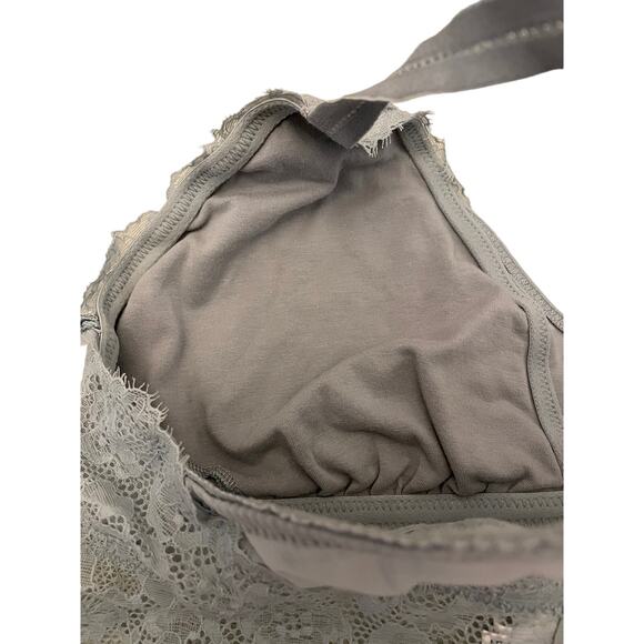 Aerie Silver Grey Cross Keyhole Back Bralette Top size XL - Picture 4 of 8